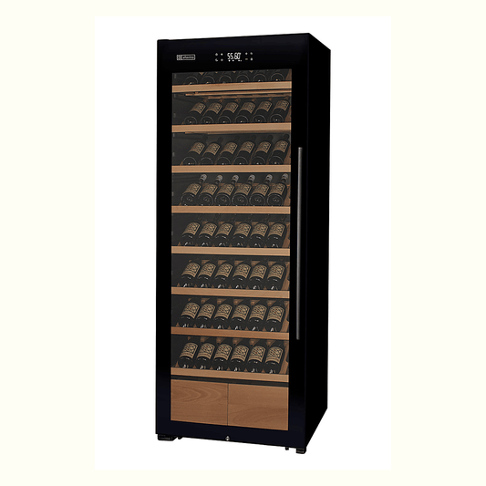 Allavino Residential 29" Wide 248 Bottle Single Zone Black Glass Wine Refrigerator with Display Shelving