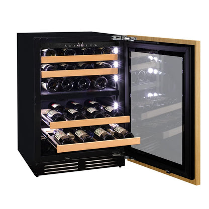 Allavino Residential Black 24" Wide Dual Zone Panel Ready Wine Refrigerator