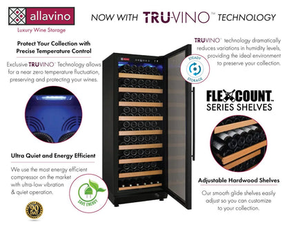 Allavino Residential Black 24" Wide Vite II 99 Bottle Single Zone Wine Refrigerator