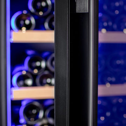 Allavino Residential Black 29" Wide 248 Bottle Single Zone Black Glass Right Hinge Wine Refrigerator with Display Shelving