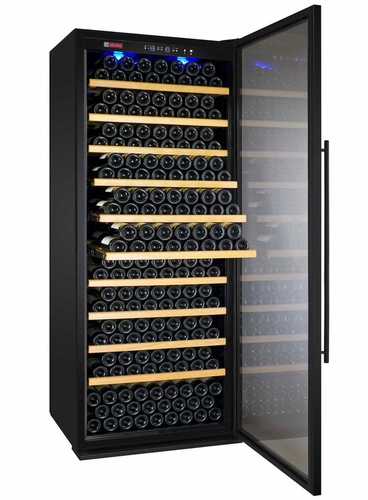 Allavino Residential Black 32" Wide Vite II Tru-Vino 277 Bottle Single Zone Black Right Hinge Wine Refrigerator