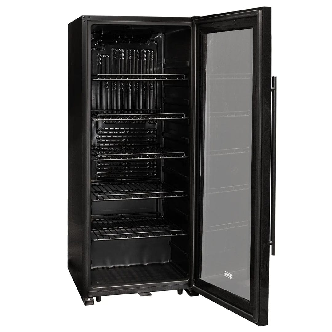 Allavino Residential Black Contemporary 102 Bottle Single Zone Freestanding Wine Refrigerator with Black Glass Door