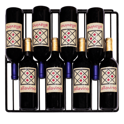 Allavino Residential Black Contemporary 102 Bottle Single Zone Freestanding Wine Refrigerator with Black Glass Door