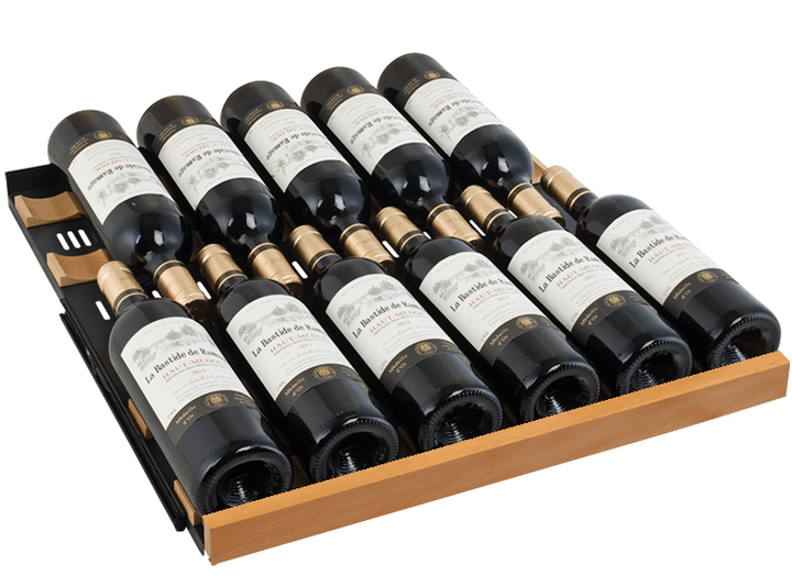Allavino Residential Black Reserva Series 119 Bottle 55" Tall Dual Zone Right Hinge Black Glass Wine Refrigerator