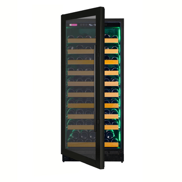Allavino Residential Black Reserva Series 119 Bottle 55" Tall Single Zone Left Hinge Black Glass Wine Refrigerator