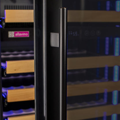 Allavino Residential Black Reserva Series 119 Bottle 55" Tall Single Zone Left Hinge Black Glass Wine Refrigerator