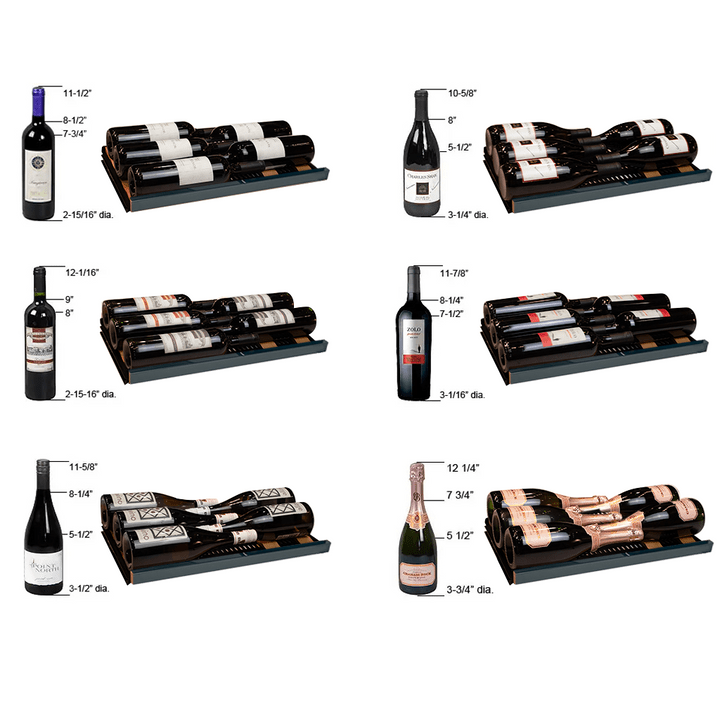 Allavino Residential Black Reserva Series 67 Bottle 71" Tall Single Zone Right Hinge Black Shallow Wine Refrigerator Console