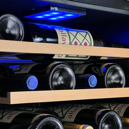Allavino Residential Cascina Series 28 Bottle Dual Zone Freestanding Wine Cooler Refrigerator with Stainless Steel Door KWR28D-2SR