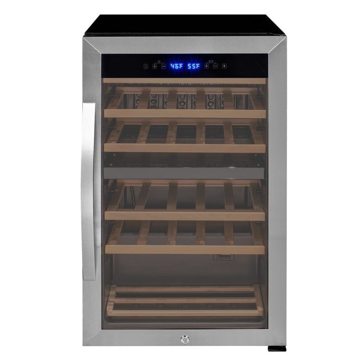 Allavino Residential Cascina Series 28 Bottle Dual Zone Freestanding Wine Cooler Refrigerator with Stainless Steel Door KWR28D-2SR