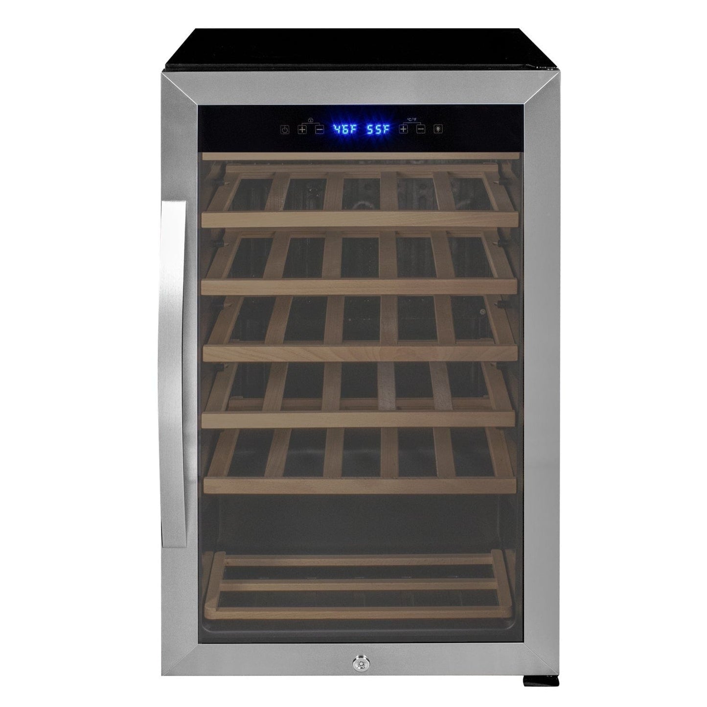 Allavino Residential Cascina Series 33 Bottle Single Zone Freestanding Wine Refrigerator Cooler with Stainless Steel Door KWR33S-1SR