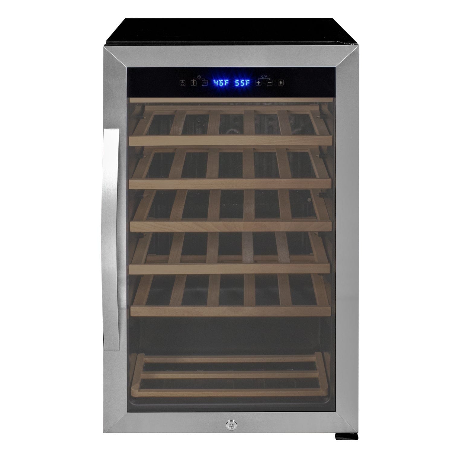 Allavino Residential Cascina Series 33 Bottle Single Zone Freestanding Wine Refrigerator Cooler with Stainless Steel Door KWR33S-1SR