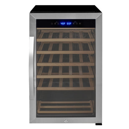 Allavino Residential Cascina Series 33 Bottle Single Zone Freestanding Wine Refrigerator Cooler with Stainless Steel Door KWR33S-1SR