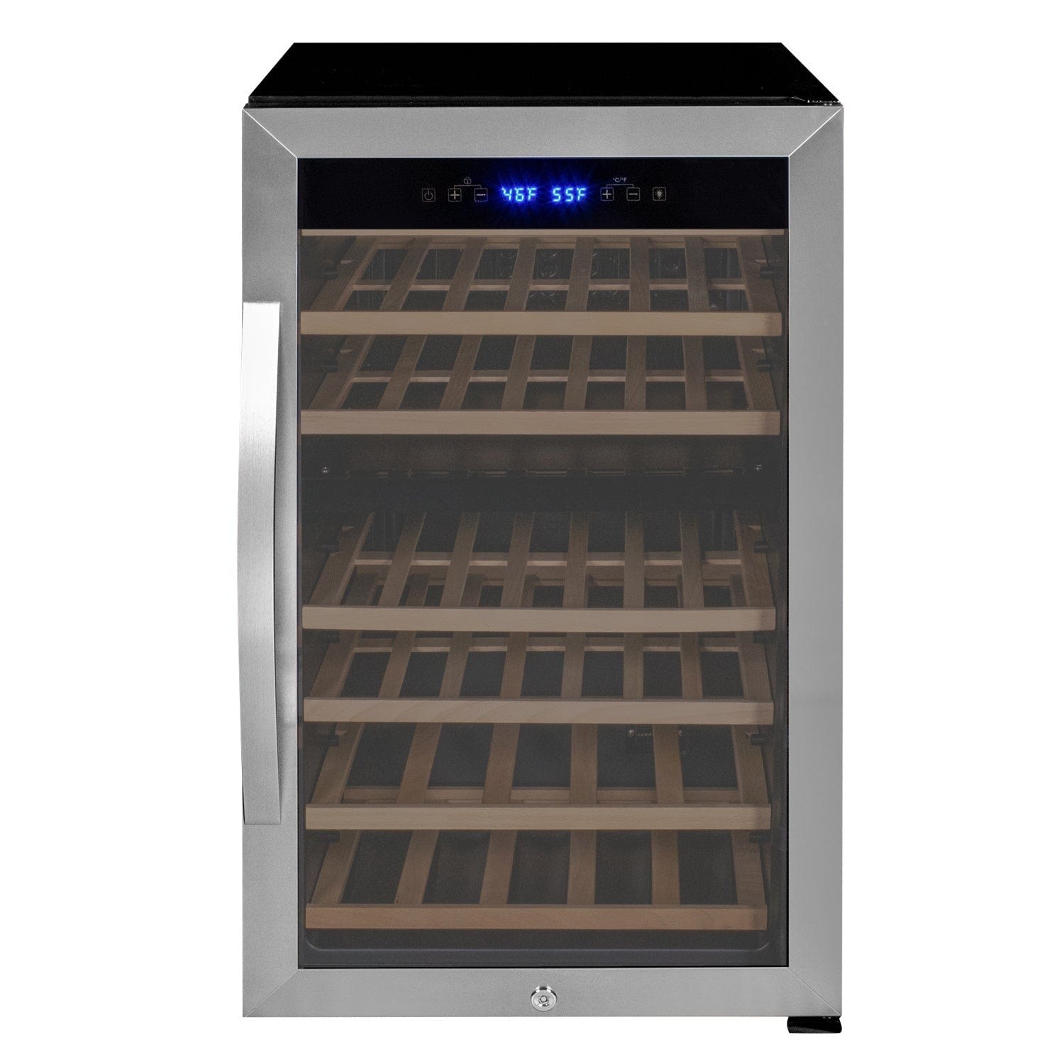 Allavino Residential Cascina Series 43 Bottle Dual Zone Freestanding Wine Refrigerator Cooler with Stainless Steel Door KWR43D-2SR