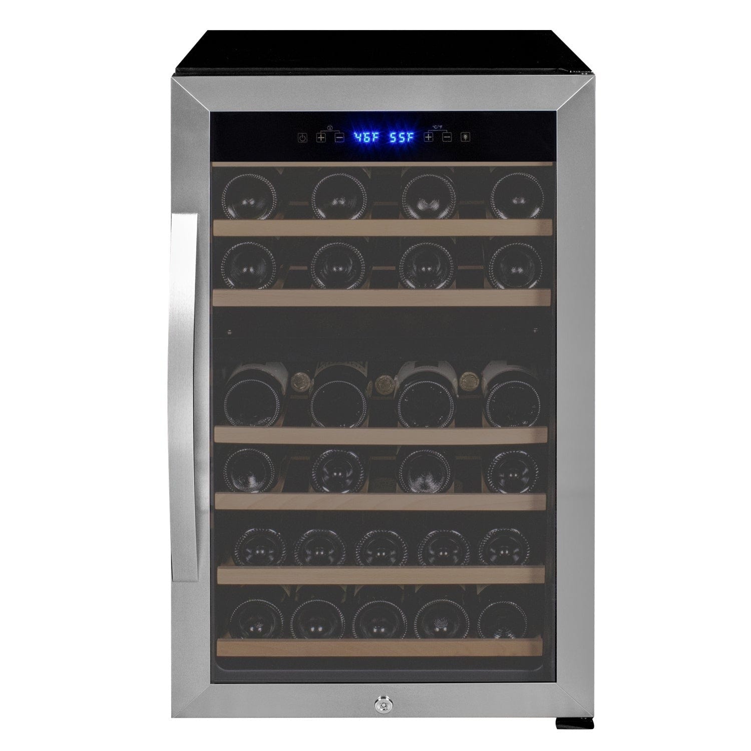 Allavino Residential Cascina Series 43 Bottle Dual Zone Freestanding Wine Refrigerator Cooler with Stainless Steel Door KWR43D-2SR