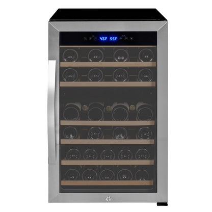 Allavino Residential Cascina Series 43 Bottle Dual Zone Freestanding Wine Refrigerator Cooler with Stainless Steel Door KWR43D-2SR