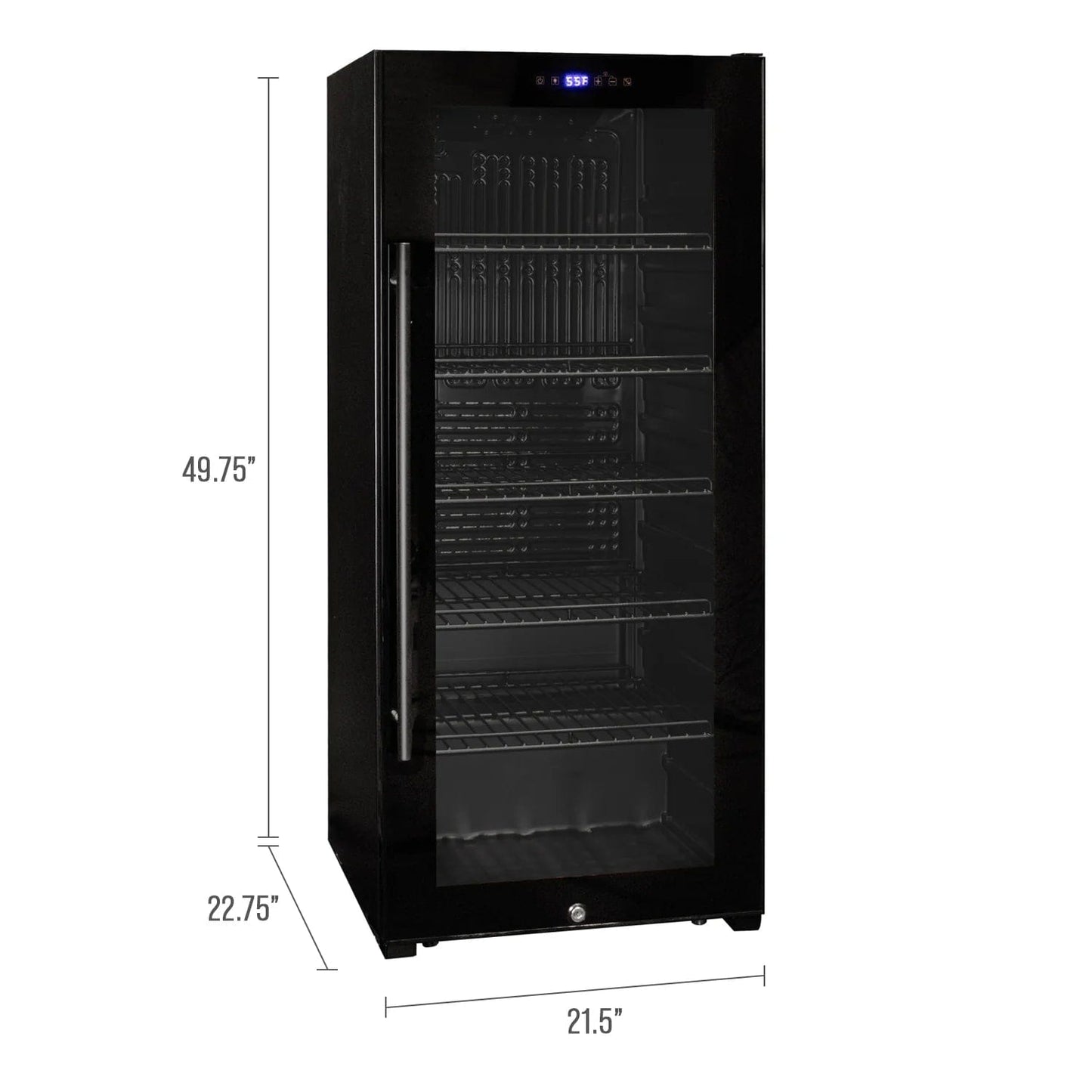 Allavino Residential Contemporary 102 Bottle Single Zone Freestanding Wine Refrigerator with Black Glass Door KWR102S-1BGR