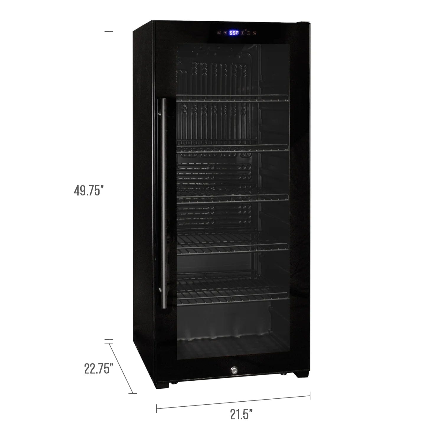 Allavino Residential Contemporary 102 Bottle Single Zone Freestanding Wine Refrigerator with Black Glass Door KWR102S-1BGR