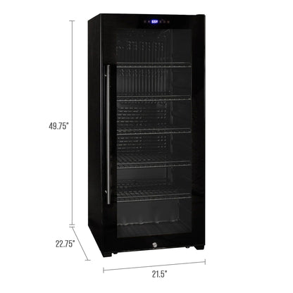 Allavino Residential Contemporary 102 Bottle Single Zone Freestanding Wine Refrigerator with Black Glass Door KWR102S-1BGR