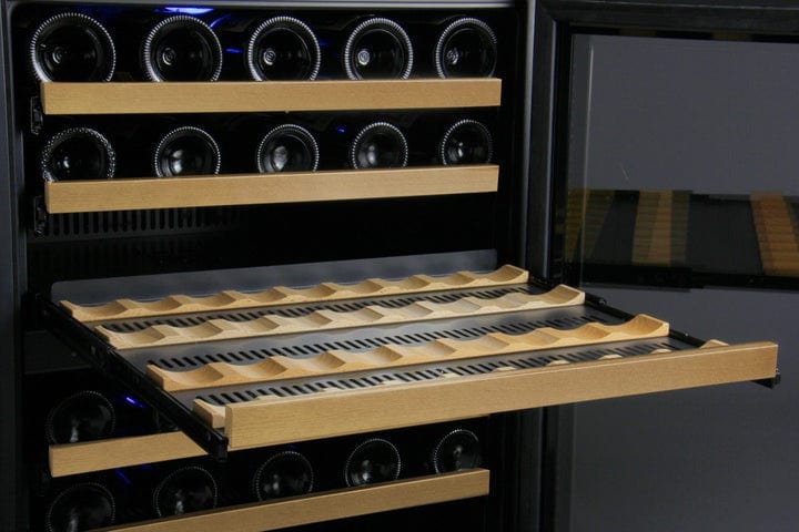 Allavino Residential FlexCount Series 56 Bottle Dual Zone Built-in Wine Cooler Refrigerator with Black Door - Right Hinge