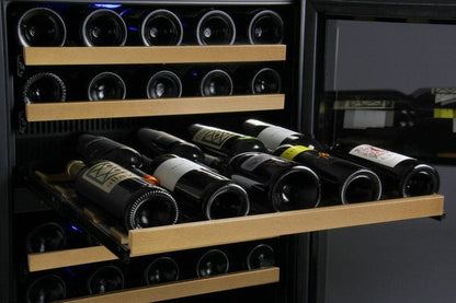 Allavino Residential FlexCount Series 56 Bottle Dual Zone Built-in Wine Cooler Refrigerator with Black Door - Right Hinge