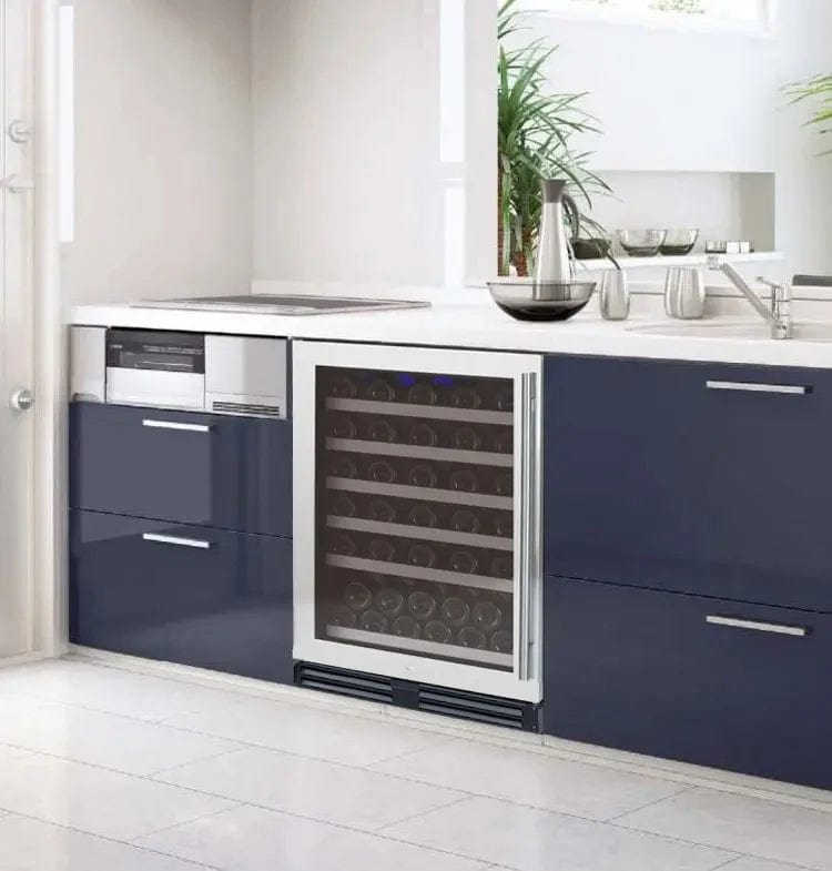 Allavino Residential FlexCount Series 56 Bottle Single Zone Built-in Wine Cooler Refrigerator with Stainless Steel Door - Left Hinge