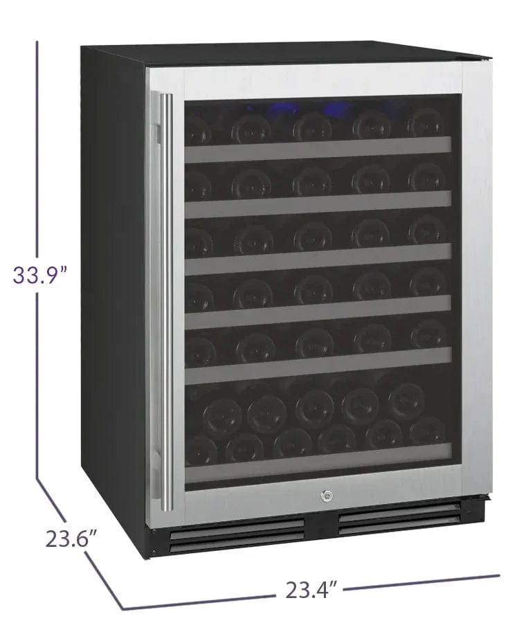 Allavino Residential FlexCount Series 56 Bottle Single Zone Undercounter Wine Refrigerator with Stainless Steel Door - Right Hinge VSWR56-1SR20