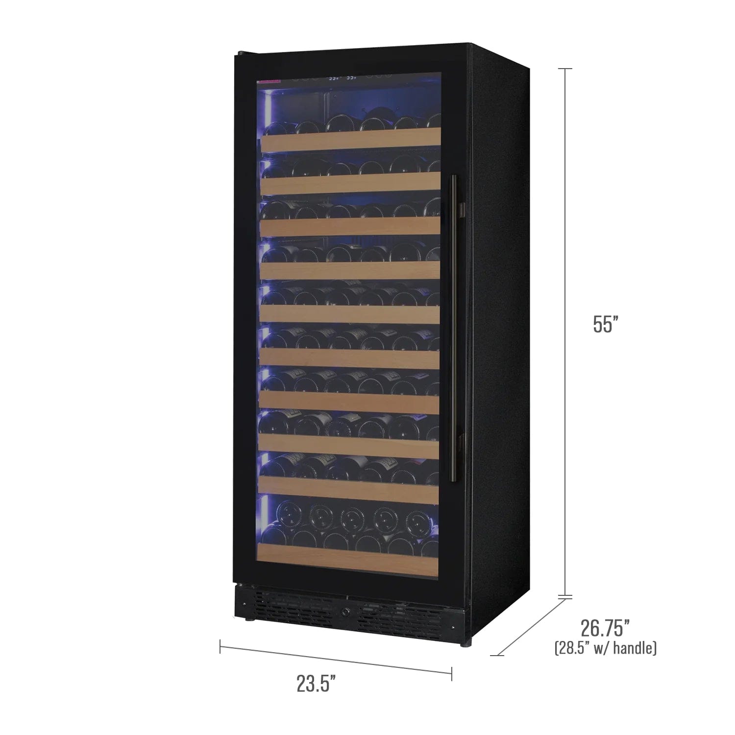 Allavino Residential Reserva Series 119 Bottle 55" Tall Single Zone Left Hinge Black Glass Wine Refrigerator VSW11955S-1BGL
