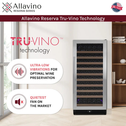 Allavino Residential Reserva Series 24" Wide Tru-Vino FlexCount II 119 Bottle Dual or Single Zone Wine Cabinet VSW11955S