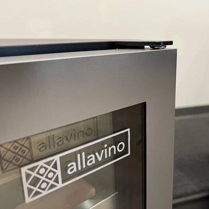 Allavino Residential Reserva Series 24" Wide Two Door Stainless Steel Wine Refrigerator/Beverage Center with Wood Front Shelves VSBCW34FD-2SW
