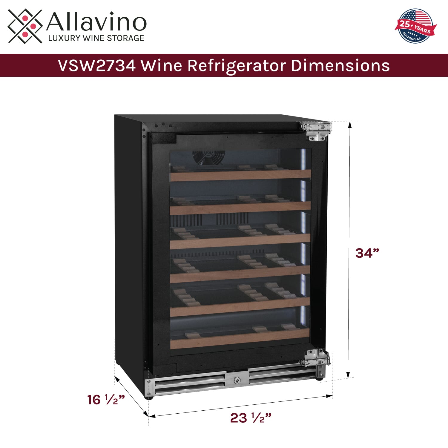 Allavino Reserva Series 27 Bottle Wine Refrigerator features