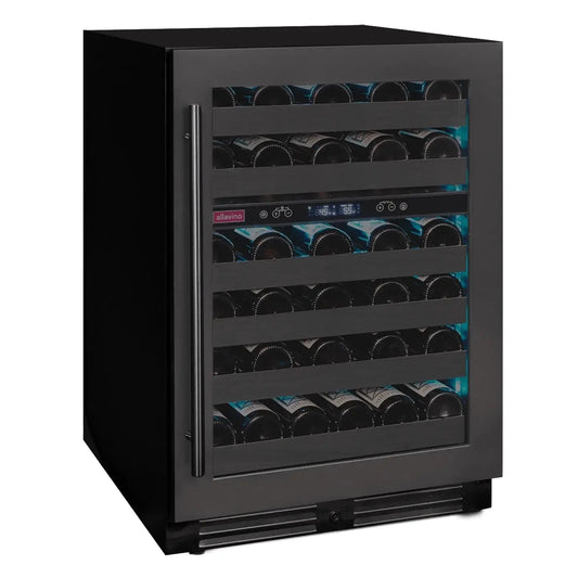 Allavino Residential Reserva Series 50 Bottle Dual Zone Undercounter Wine Cooler Refrigerator with Black Stainless Steel Door - Right Hinge BDW5034D-2BSR