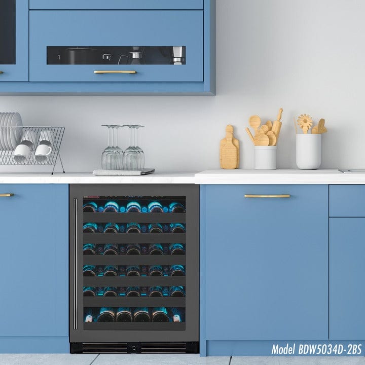 Allavino Residential Reserva Series 50 Bottle Single Zone Built-in Luxury Wine Refrigerator with Black Stainless Steel Door - Right Hinge BDW5034S-1BSR