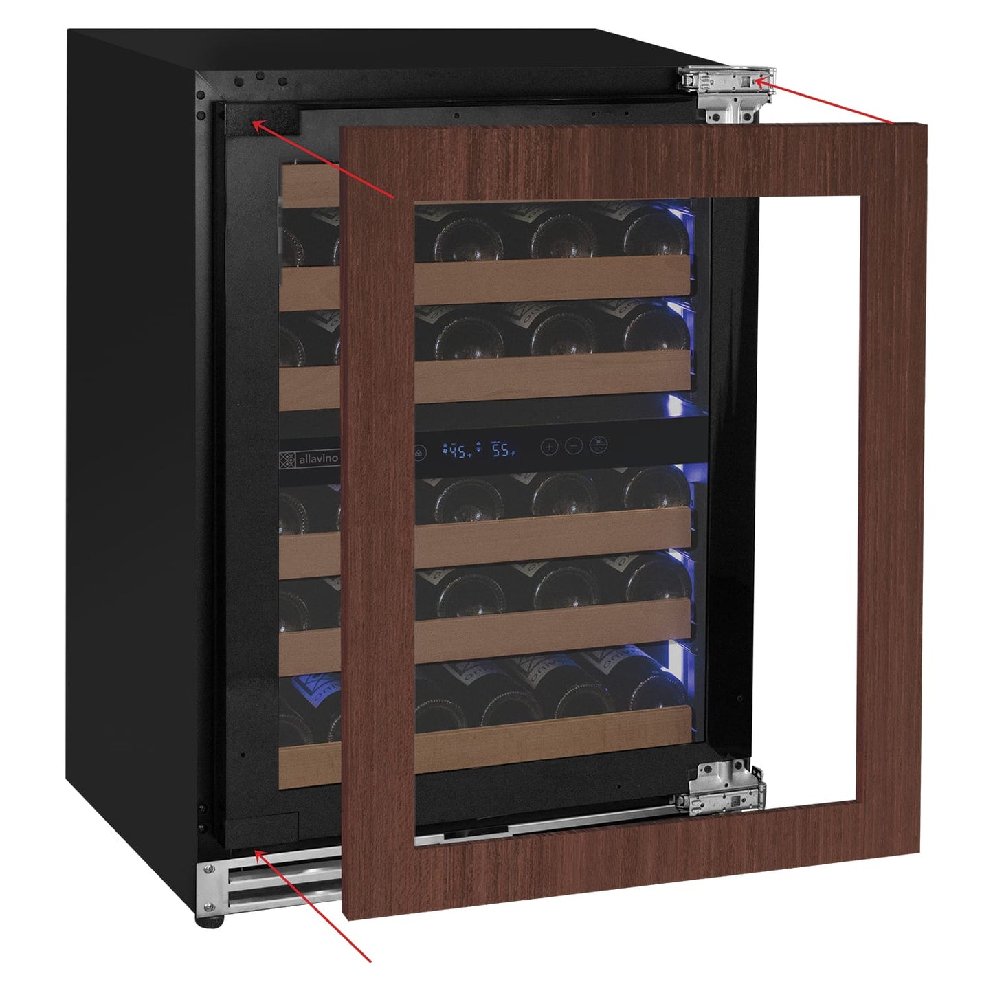 Allavino Wine Cooler Refrigerator Reserva Series 51 Bottle Built-in Luxury Wine Refrigerator with Panel Ready Overlay Door