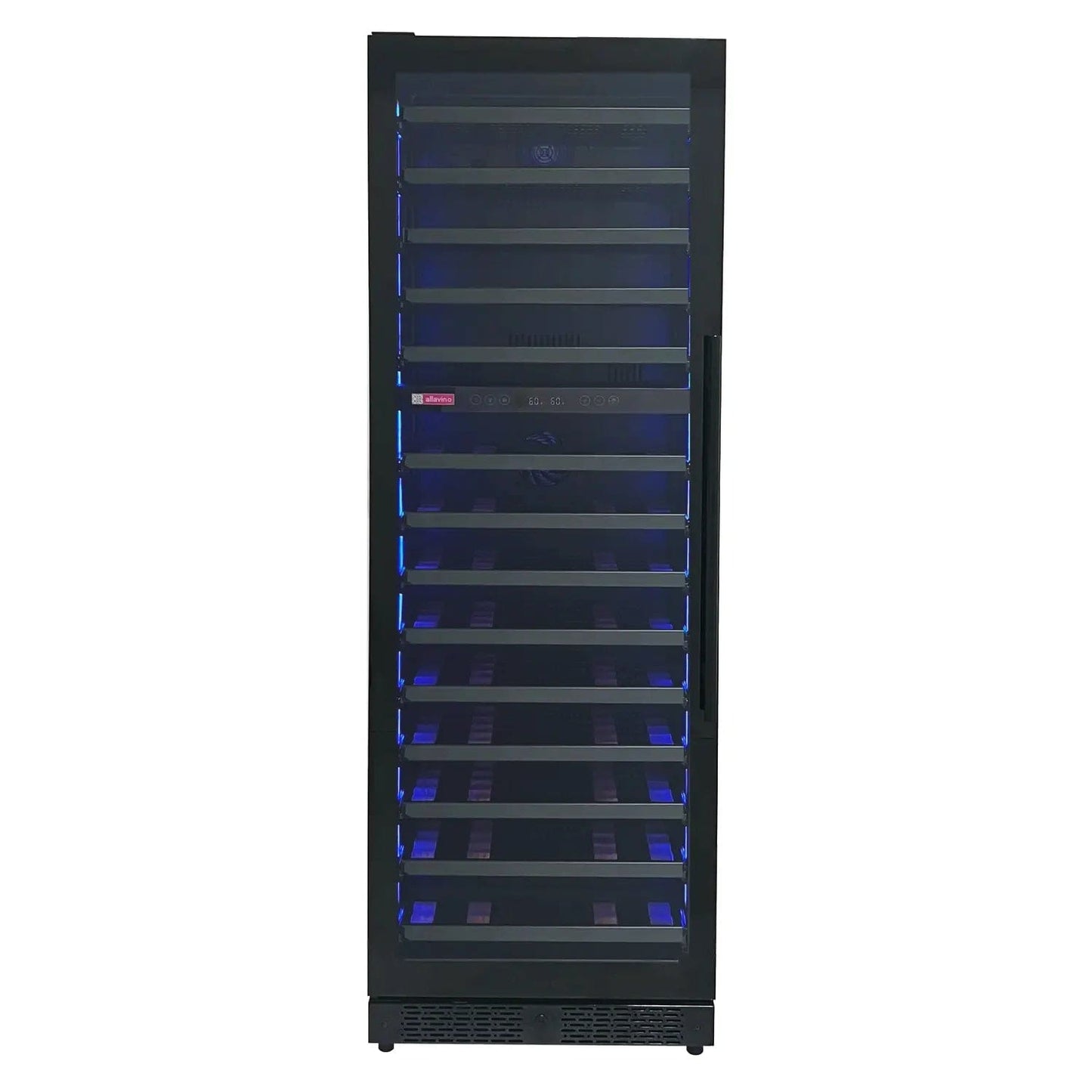 Allavino Residential Reserva Series 67 Bottle 71" Tall Dual Zone Left Hinge Black Shallow Wine Refrigerator Console VSW6771D-2BL