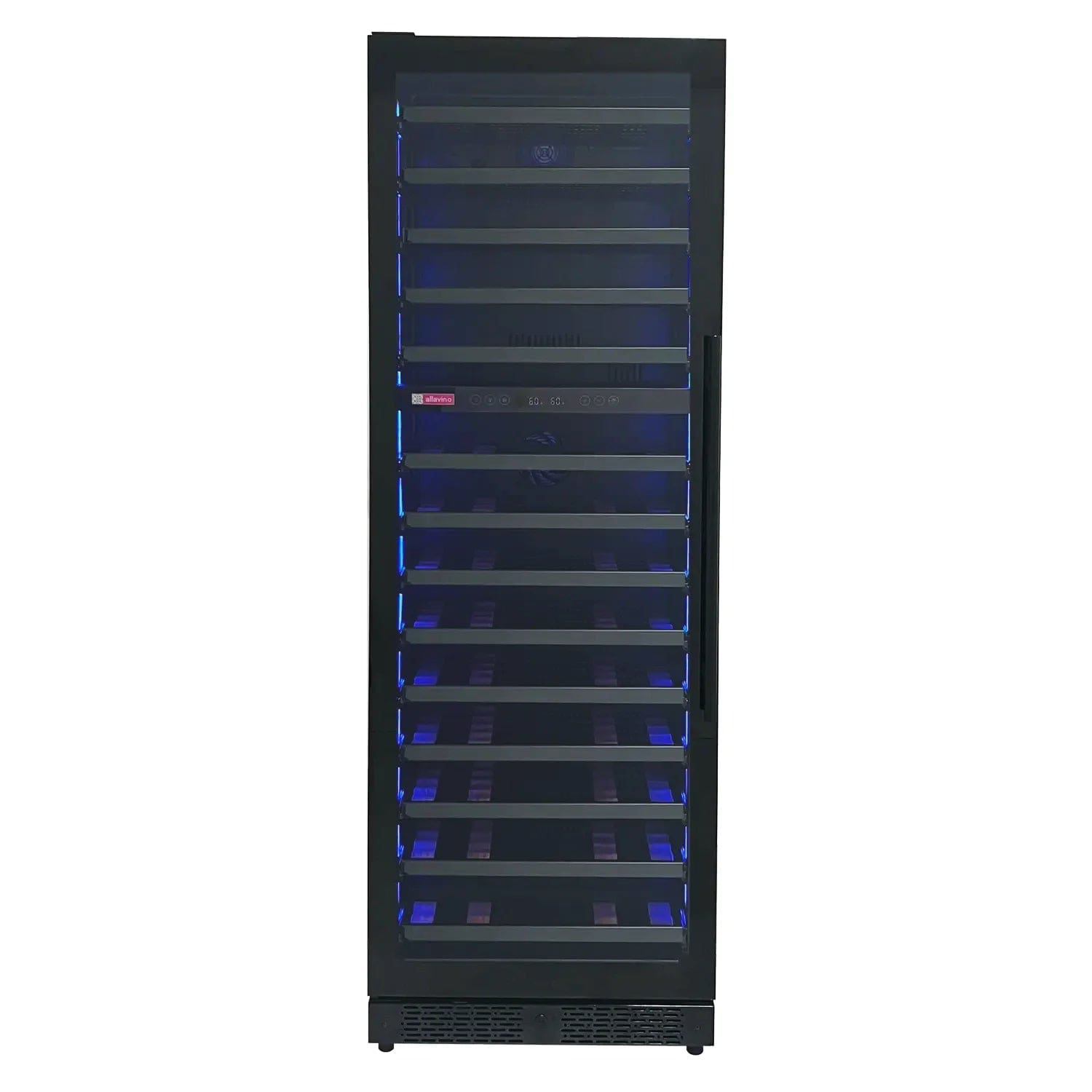 Allavino Residential Reserva Series 67 Bottle 71" Tall Dual Zone Left Hinge Black Shallow Wine Refrigerator Console VSW6771D-2BL
