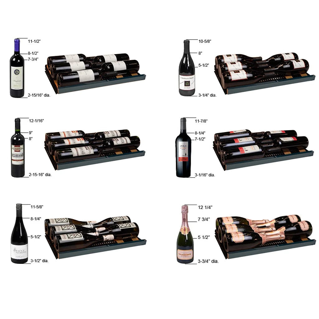 Allavino Residential Reserva Series 67 Bottle 71" Tall Dual Zone Left Hinge Black Shallow Wine Refrigerator Console VSW6771D-2BL