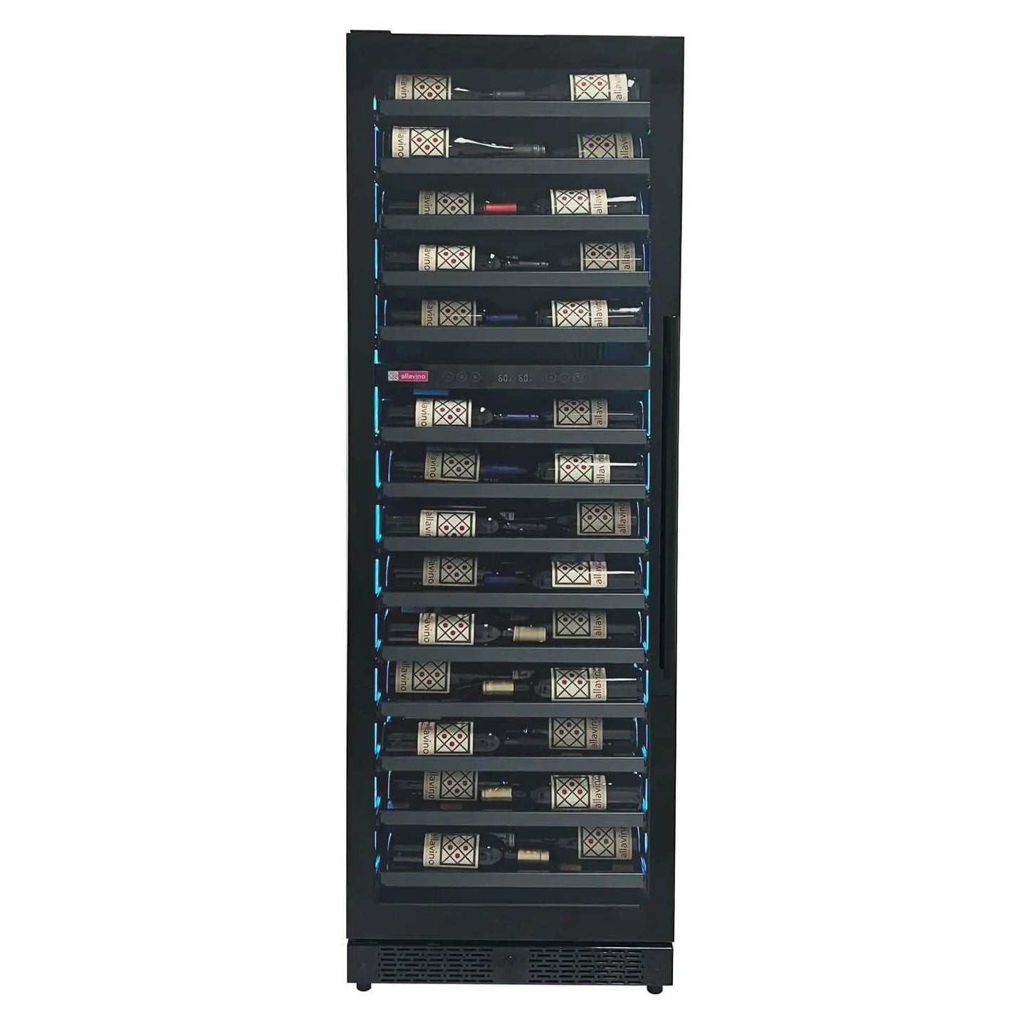 Allavino Residential Reserva Series 67 Bottle 71" Tall Dual Zone Left Hinge Black Shallow Wine Refrigerator Console VSW6771D-2BL