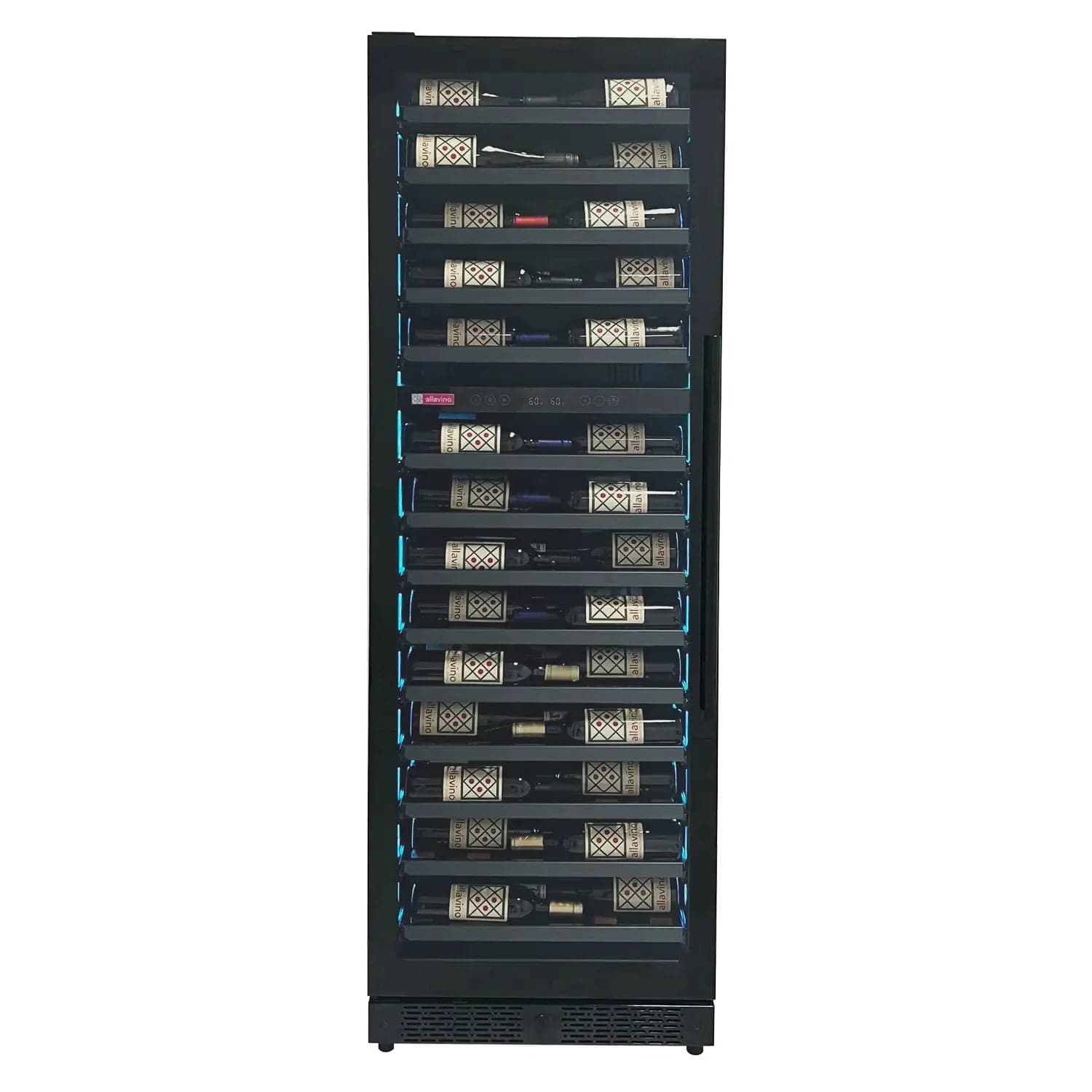 Allavino Residential Reserva Series 67 Bottle 71" Tall Dual Zone Left Hinge Black Shallow Wine Refrigerator Console VSW6771D-2BL