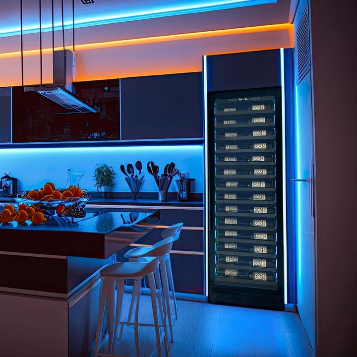 Allavino Residential Reserva Series 67 Bottle 71" Tall Single Zone Left Hinge Black Shallow Wine Refrigerator Console VSW6771S-1BL