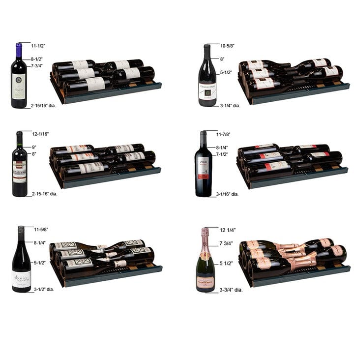 Allavino Residential Reserva Series 67 Bottle 71" Tall Single Zone Left Hinge Black Shallow Wine Refrigerator Console VSW6771S-1BL