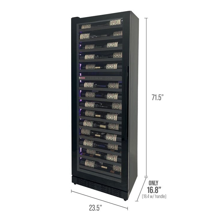 Allavino Residential Reserva Series 67 Bottle 71" Tall Single Zone Left Hinge Black Shallow Wine Refrigerator Console VSW6771S-1BL