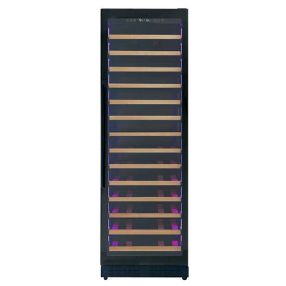 Allavino Residential Reserva Series 67 Bottle 71" Tall Single Zone Right Hinge Black Shallow Wine Refrigerator with Wood Front Shelves VSW6771S-1BR-WD