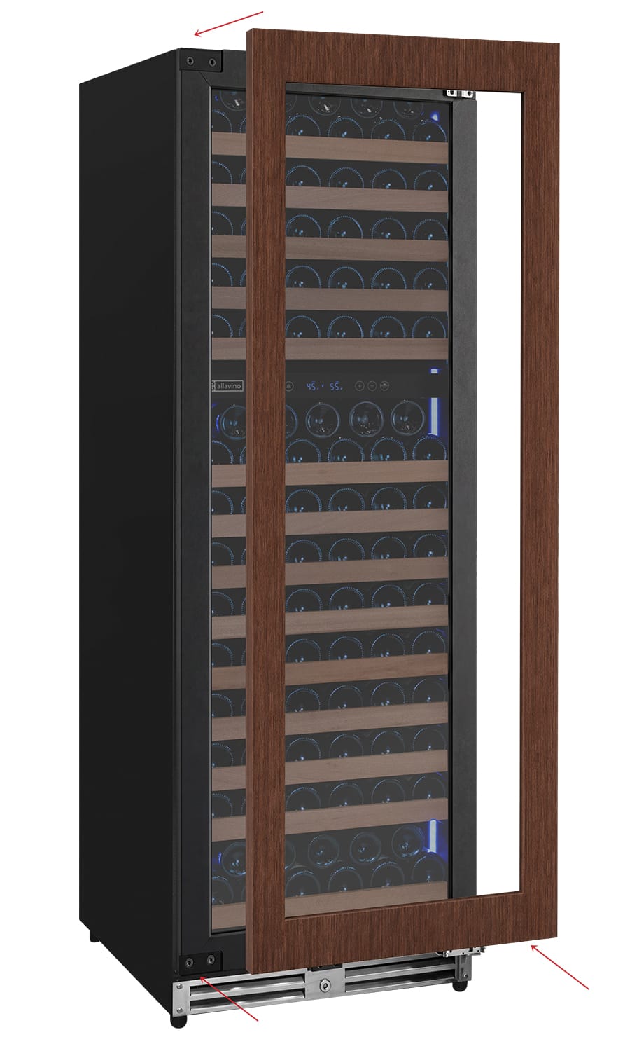 Allavino Wine Cooler Refrigerator Reserva Series 71" Tall Built-in Wine Refrigerator with Panel Ready Overlay Door - Right Hinge