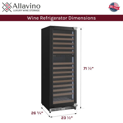 Allavino Wine Cooler Refrigerator Reserva Series 71" Tall Built-in Wine Refrigerator with Panel Ready Overlay Door - Right Hinge