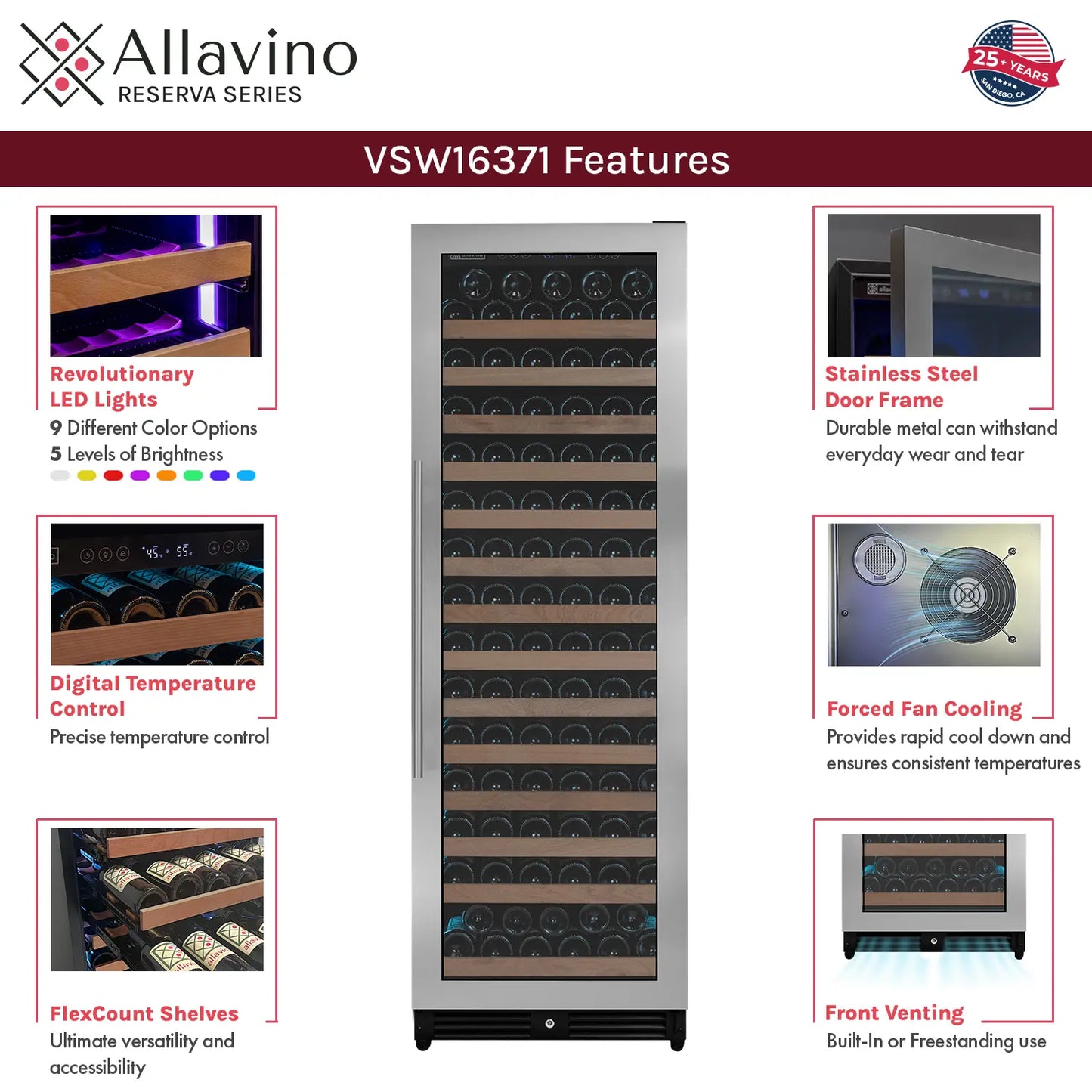 Allavino Residential Reserva Series Up To 163 Bottle 71" Tall Wine Refrigerator