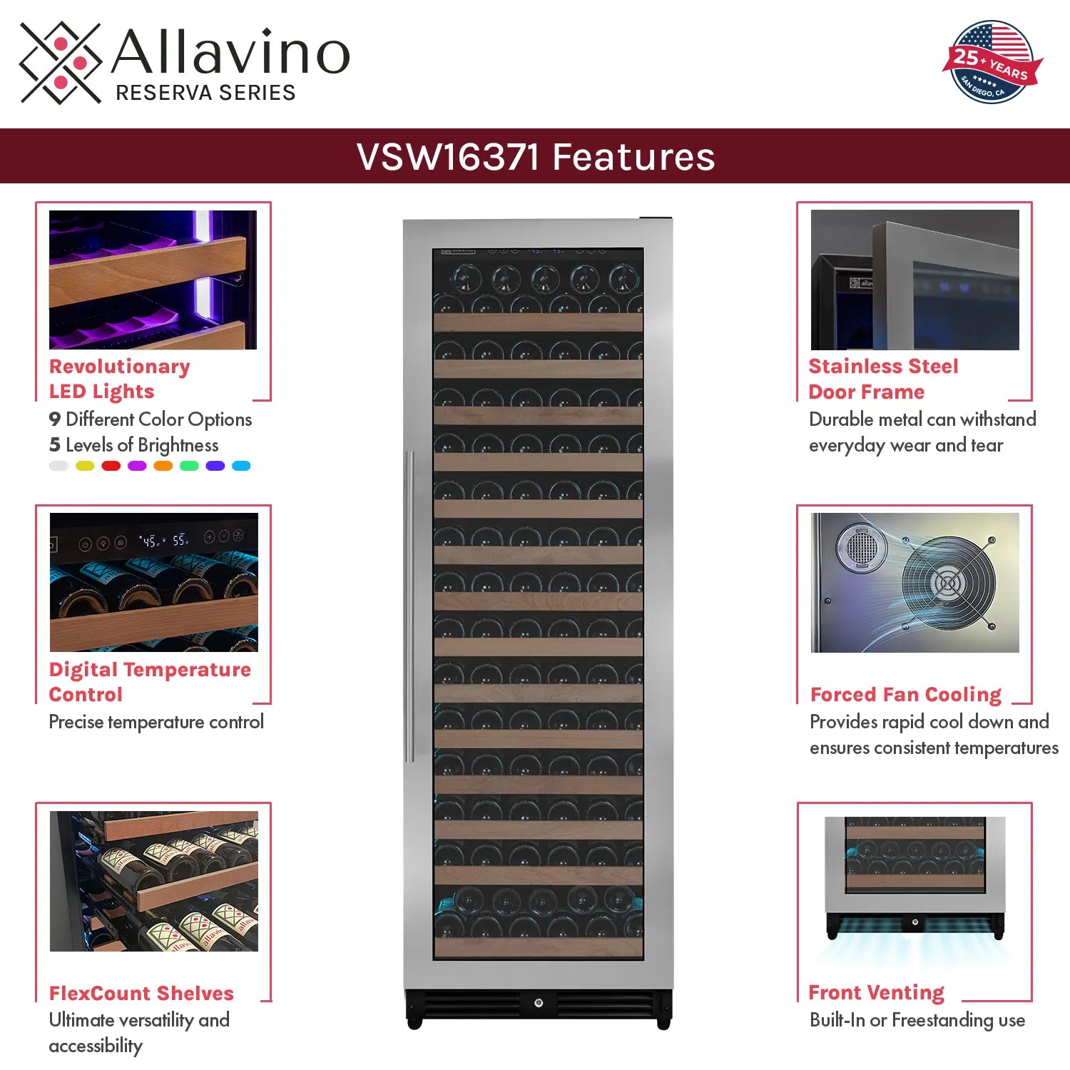 Allavino Residential Reserva Series Up To 163 Bottle 71" Tall Wine Refrigerator