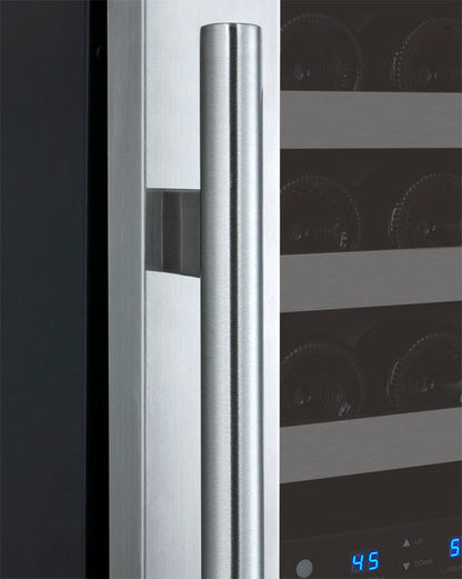 Allavino Residential Silver 24" Wide FlexCount II Tru-Vino 121 Bottle Dual Zone Stainless Steel Right Hinge Wine Refrigerator