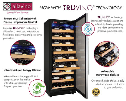 Allavino Residential Silver 24" Wide Vite II Tru-Vino 99 Bottle Wine Refrigerator