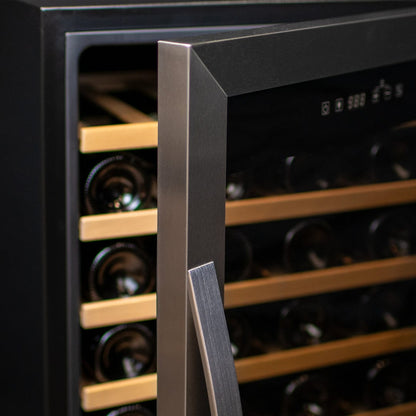 Allavino Residential Silver Cascina Series 33 Bottle Single Zone Freestanding Wine Refrigerator Cooler with Stainless Steel Door