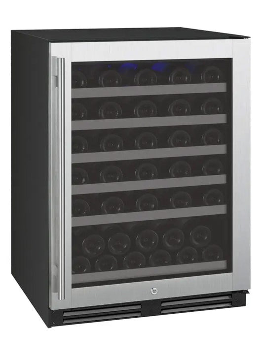 Allavino Residential Silver FlexCount Series 56 Bottle Single Zone Undercounter Wine Refrigerator with Stainless Steel Door - Right Hinge